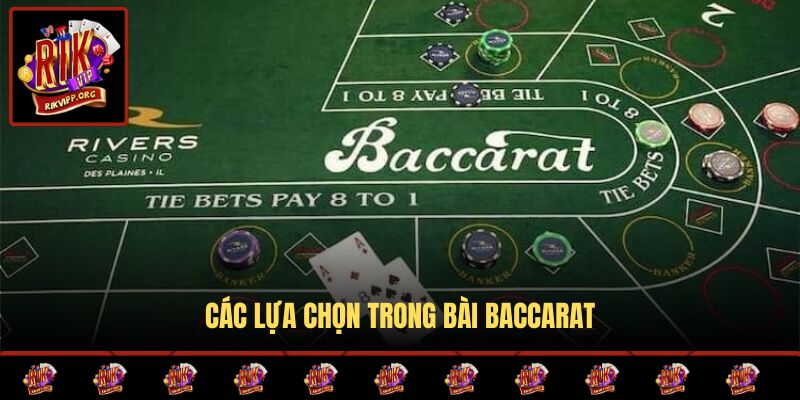 Các lựa chọn trong bài Baccarat