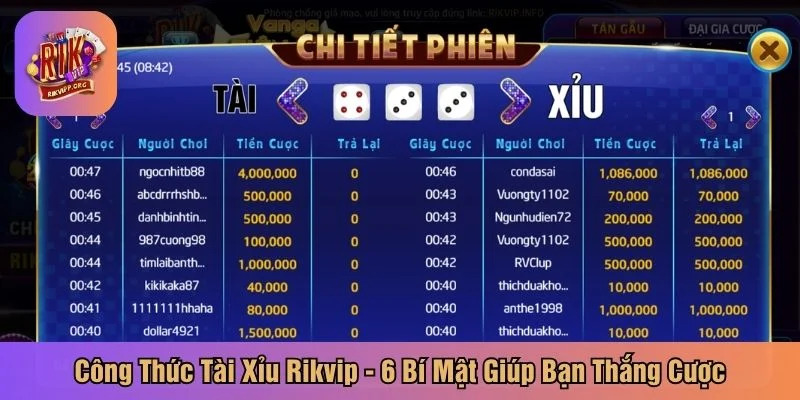 Công thức tài xỉu