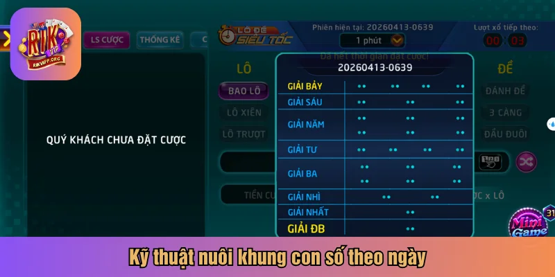 Kỹ thuật nuôi khung con số theo ngày